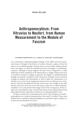 Anthropomorphism : From Vitruvius to Neufert, from Human