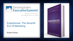 Experiences: The Seventh Era Of Marketing