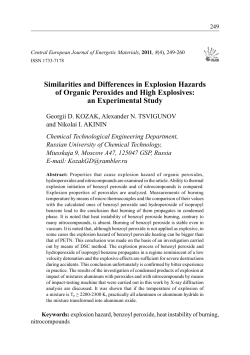 Similarities and Differences in Explosion Hazards of Organic