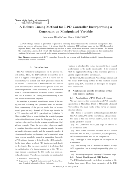 A Robust Tuning Method for I-PD Controller Incorporating a