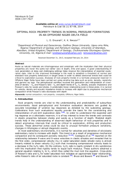 optimal rock property trends in normal pressure formations in an