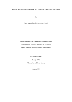 ASSESSING TRAINING NEEDS OF THE PRINTING INDUSTRY IN