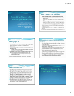 Imbedding History While Teaching Pharmacy Law