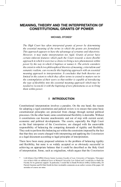 meaning, theory and the interpretation of constitutional