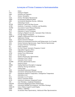 Acronyms of Terms Common to Instrumentation