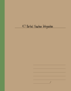 4.7 Partial Fraction Integration