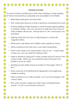 Reading Activities Y1 PDF File