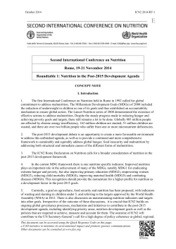 Second International Conference on Nutrition Rome, 19