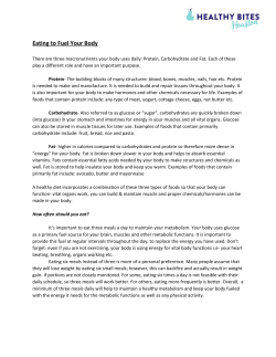 Eating to Fuel Your Body - Memorial High School Markettes