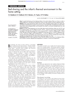 Bed-sharing and the infant`s thermal environment in the home setting