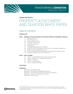 TWWF - Assessment and Taxation White Paper