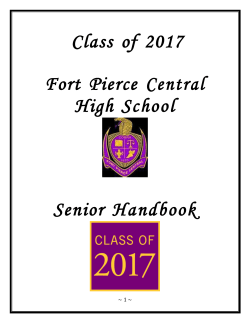 Class of 2017 Fort Pierce Central High School Senior Handbook