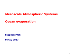 Mesoscale Atmospheric Systems Ocean evaporation