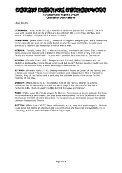 A Midsummer Night`s Dream Character Descriptions Page 1 of 2