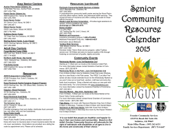 Senior Community Resource Calendar