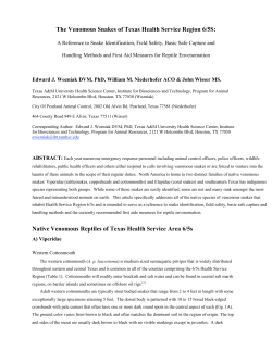 The Venomous Snakes of Texas Health Service Region 6/5S: Native