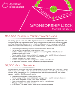 2017 Purses for Pantries Sponsorship Opportunities