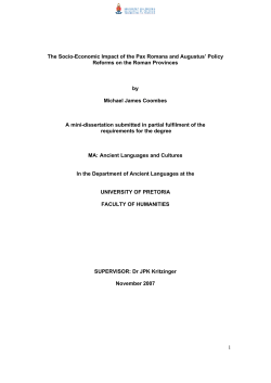 1 The Socio-Economic Impact of the Pax Romana and Augustus