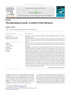 The bleaching of teeth: A review of the literature