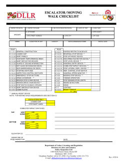 Escalator/Moving Walk Checklist - Maryland Department of Labor