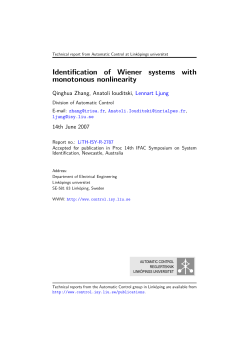 Identification of Wiener systems with monotonous nonlinearity