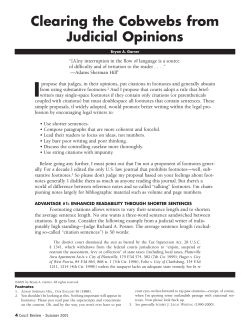 Clearing the Cobwebs from Judicial Opinions