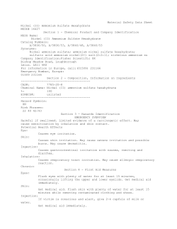 Material Safety Data Sheet Nickel (II) Ammomium Sulfate