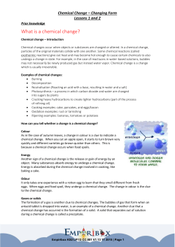 What is a chemical change?