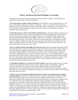 Theory and Research-based Principles of Learning