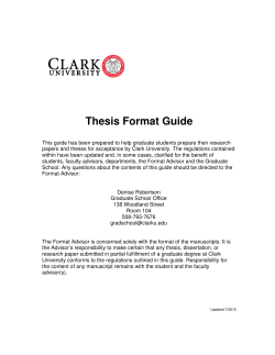 Thesis Format Guide