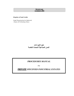 Guidelines on procedures for Establishing Private Industrial Estates
