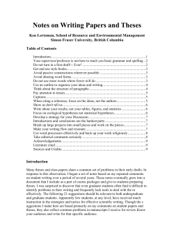 Notes on Writing Papers and Theses