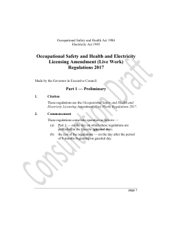 Occupational Safety and Health and Electricity Licensing Amendment
