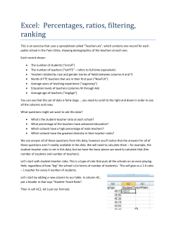 Excel: Percentages, ratios, filtering, ranking