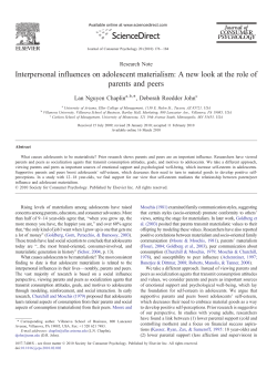 Interpersonal influences on adolescent materialism