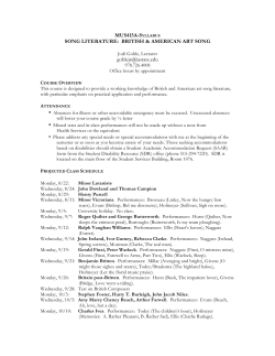 MUS415A-SYLLABUS SONG LITERATURE