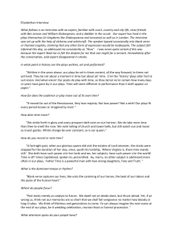 Elizabethan Interview What follows is an interview with