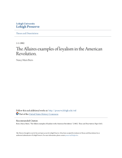 The Allaires examples of loyalism in the American Revolution.