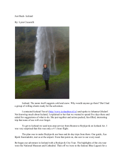 Just Back- Iceland By: Lynn Ciccarelli Iceland. The