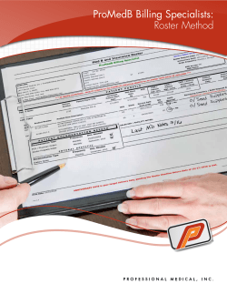 ProMedB Billing Specialists: Roster Method