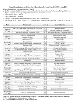 DLAP 002 - Senior Schools Timetable