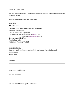 Lesson: 13-2: Tools and Units for Perimeter *Develop the concept