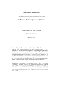 Enlightenment and solidarity: National union movements