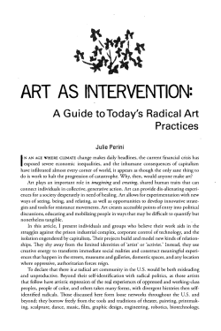 Art as Intervention: A Guide to Today`s Radical Art