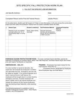 Site Specific Fall Protection Plan