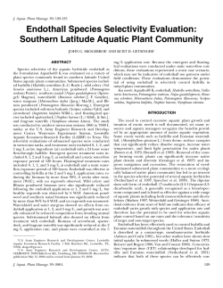 Endothall Species Selectivity Evaluation: Southern Latitude