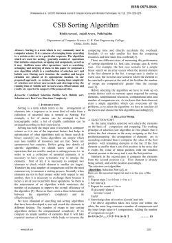 CSB Sorting Algorithm