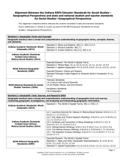 Social Studies&mdash;Geographical Perspectives