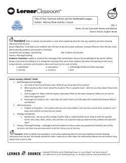 Title of Text: Sherlock Holmes and the Redheaded League Author