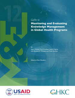 Guide to Monitoring and Evaluating Knowledge